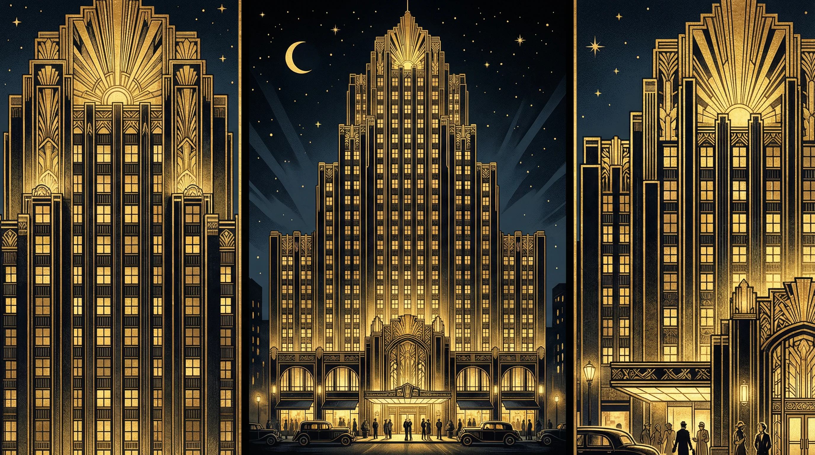 Art Deco风格建筑 - 体现 鸿运棋牌 网站的奢华美学