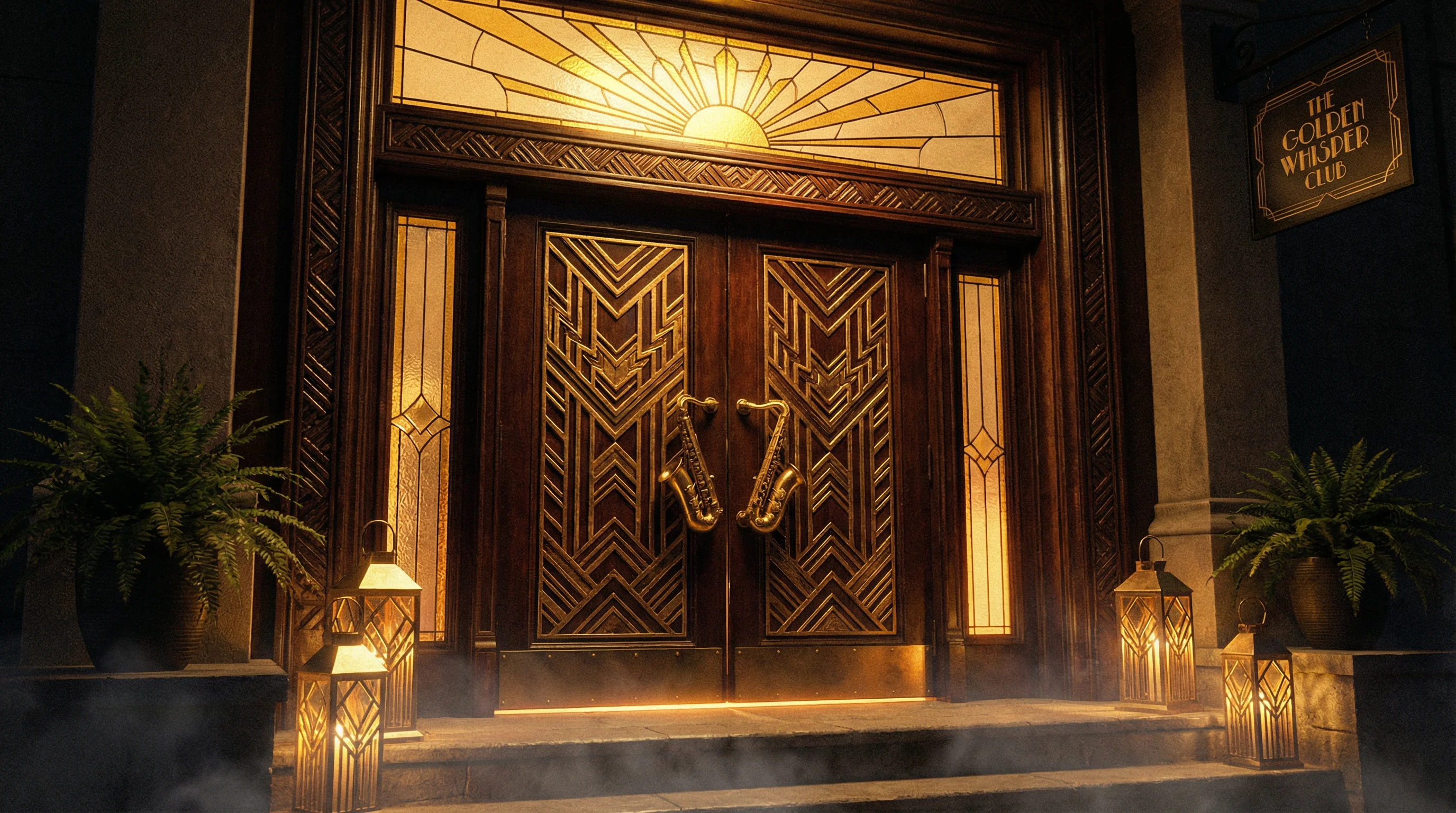 Art Deco风格大门入口 - 开启 鸿运棋牌 之旅